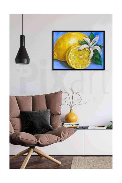 pixartsanat Lemon And Flower Pixart Art Diamond Mosaic Painting Diamond Türkiye 53*41