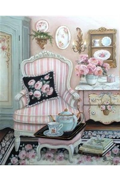 pixartsanat Pink Armchair Pixart Art Diamond Mosaic Painting Diamond Turkey 46*56