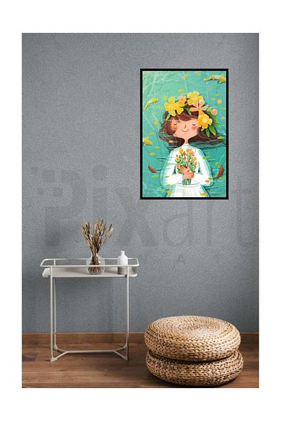 pixartsanat Flowers Fishes And Women Pixart Art Diamond Mosaic Painting Diamond Turkey 40*50