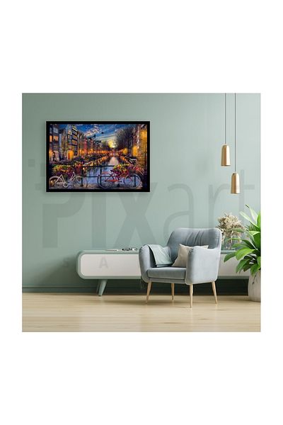 pixartsanat Amsterdam Landscape Pixart Art Diamond Mosaic Painting Diamond Turkey 71*51