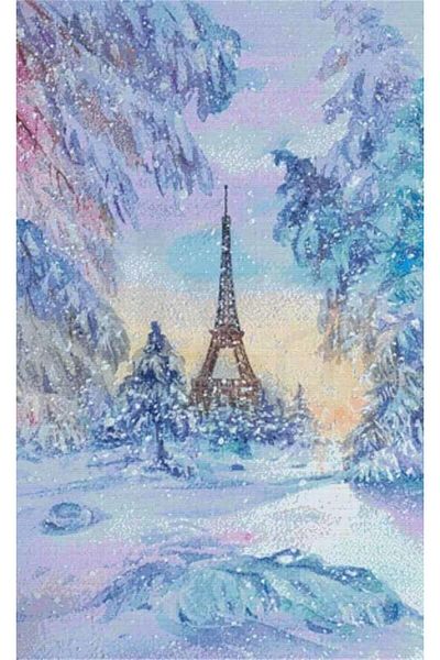 pixartsanat Snow Covered Paris 35x55 PixArt Art Diamond Mosaic Painting Diamond Turkey