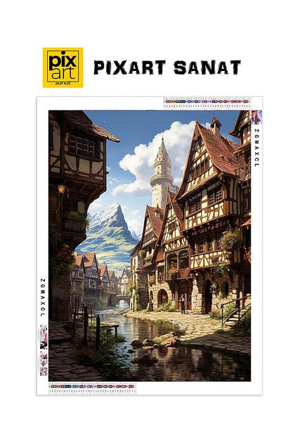 pixartsanat Town 30X40 Pixart Art Diamond Mosaic Painting Diamond Turkey