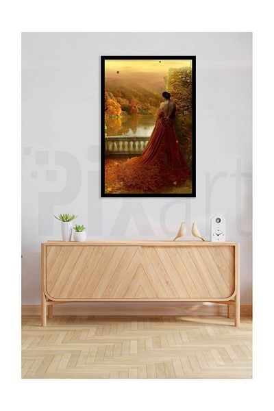 pixartsanat Woman on the River Shore Pixart Art Diamond Mosaic Painting Diamond Türkiye41*61