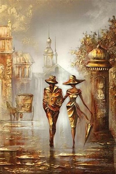 pixartsanat Red Love in the Rain Pixart Art Diamond Mosaic Painting Diamond Türkiye 40*60