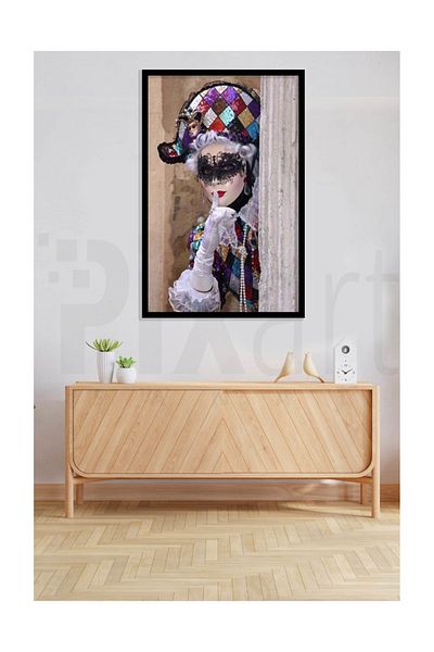pixartsanat Masked Woman Pixart Art Diamond Mosaic Painting 41*58