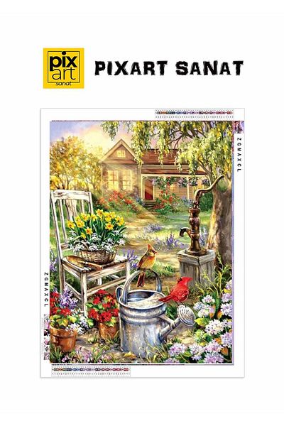 pixartsanat Peaceful Garden 35X50 Pixart Art Diamond Mosaic Painting Diamond Turkey