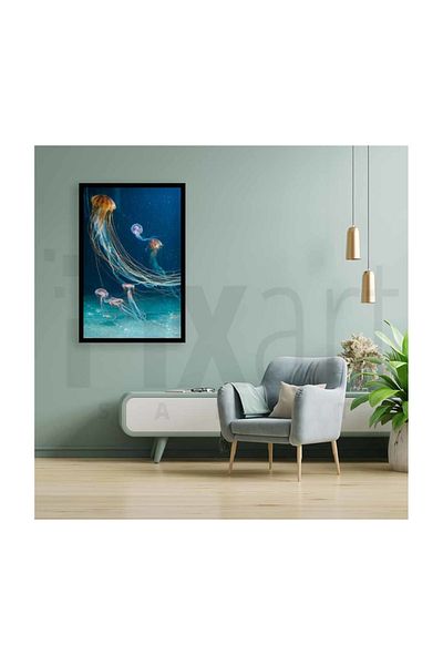 pixartsanat Jellyfish Pixart Art Diamond Mosaic Painting Diamond Turkey 40*60