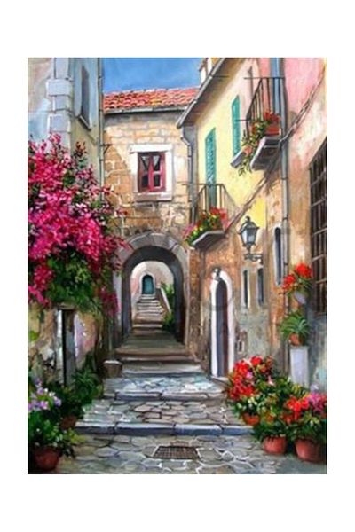 pixartsanat Italian Houses Pixart Art Diamond Mosaic Painting Diamond Turkey 41*56
