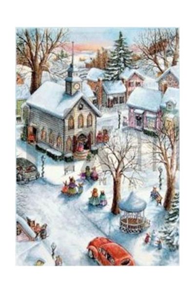 pixartsanat Colorful Cute Town Winter Pixart Diamond Mosaic Painting Diamond Turkey Art 46*66