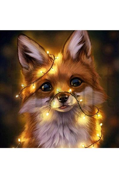 pixartsanat Little Fox 30 * 30 Cm Pixart Art Diamond Mosaic Painting Diamond Turkey
