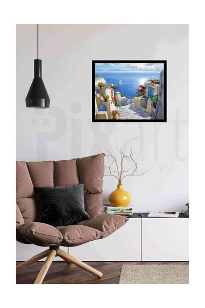 pixartsanat Sea in the End of the Road Pixart Art Diamond Mosaic Painting Diamond Türkiye 61*51