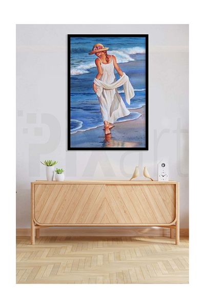 pixartsanat Girl in White Dress Pixart Art Diamond Mosaic Painting Diamond Turkey 36*58