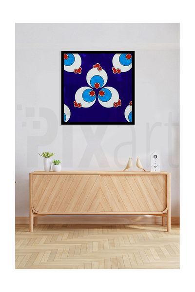 pixartsanat Pattern on Dark Blue Background Pixart Art Diamond Mosaic Painting Diamond Türkiye 52*52