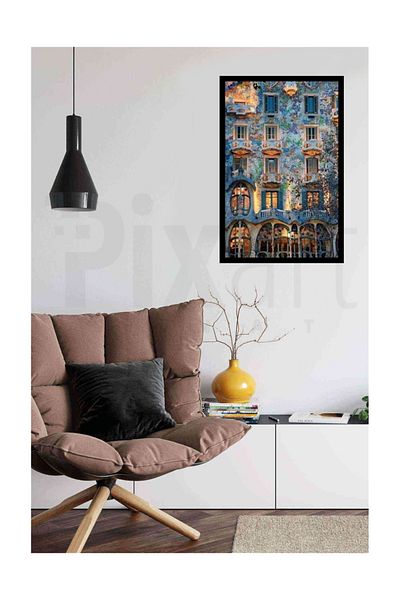pixartsanat Barcelona Houses Pixart Art Diamond Mosaic Painting Diamond Turkey 41*74