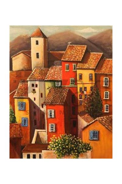 pixartsanat Combination Houses Pixart Art Diamond Mosaic Painting Diamond Turkey 40*50