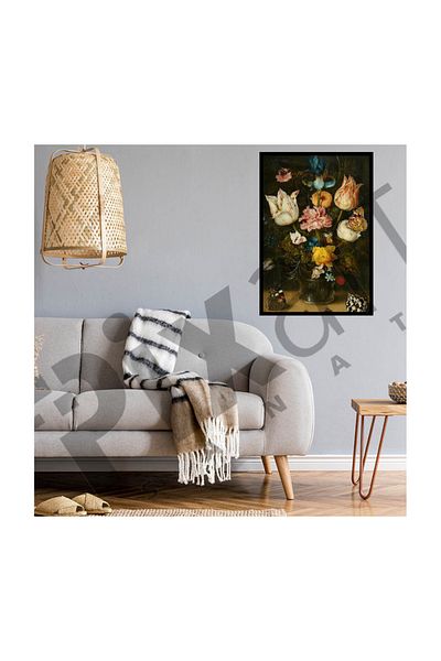 pixartsanat Ambrosius Bosschaert The Elder Flower Bouquet in Glass Vase Pixart Art Diamond Mosaic Painting Diamond Türkiye