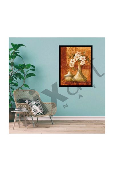 pixartsanat White Flowers And Thin Waisted Vase Pixart Art Diamond Mosaic Painting Diamond Turkey 55*71