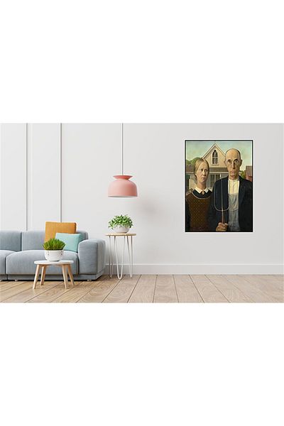 pixartsanat Grant Wood - American Gothic Pixart Art Diamond Mosaic Painting Diamond Turkey 40*60