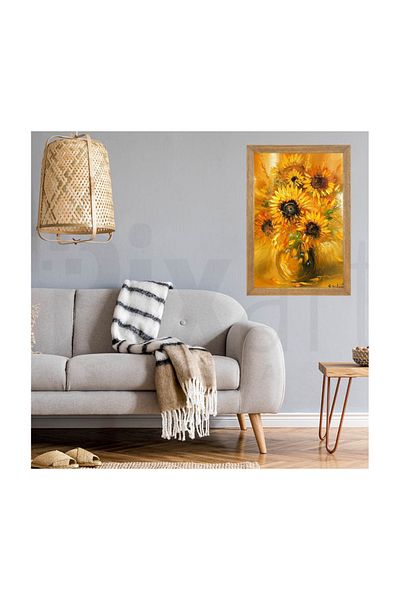 pixartsanat Sunflowers in a Vase Pixart Art Diamond Mosaic Painting Diamond Turkey 74*99