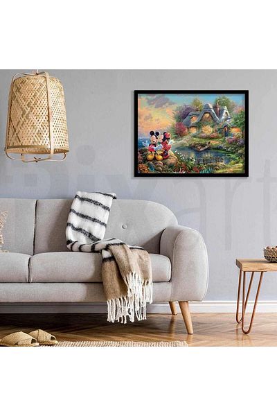 pixartsanat Happy Mickey Pair 60x40 PixArt Art Diamond Mosaic Painting Diamond Turkey
