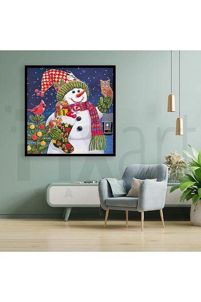 pixartsanat Snowman 45*45 Pixart Art Diamond Mosaic Painting Diamond Turkey