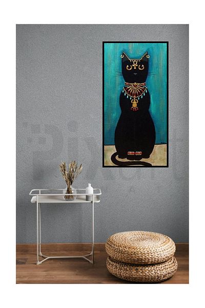 pixartsanat Egyptian Cat Pixart Art Diamond Mosaic Painting Diamond Turkey 38*70