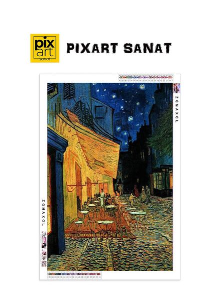 pixartsanat Van Gogh Midnight Street and Cafe 43x64 PixArt Art Diamond Mosaic Painting Diamond Turkey