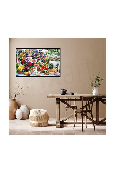 pixartsanat Color of the Table Flowers Pixart Art Diamond Mosaic Painting Diamond Turkey 96*63