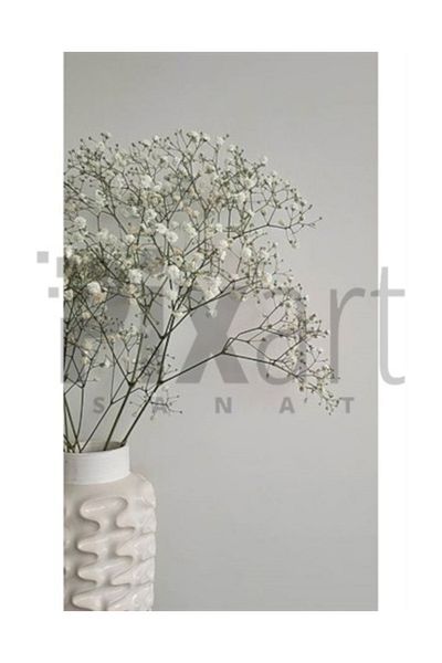 pixartsanat White Flower Pot White Flower Pixart Art Diamond Mosaic Painting Diamond Türkiye 33*51