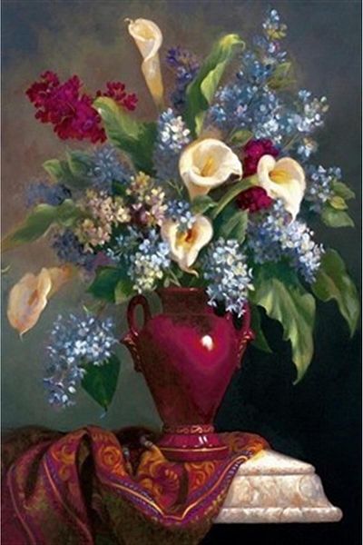 pixartsanat Flowers with Compatible Colors Pixart Art Diamond Mosaic Painting Diamond Turkey 40*58