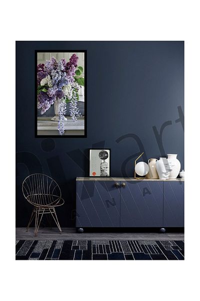 pixartsanat Hyacinths in White Pot Pixart Art Diamond Mosaic Painting Diamond Turkey 46*66