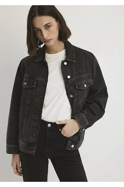 Mavi Luna 90s Dark Grey Jean Jacket -1110177-85298