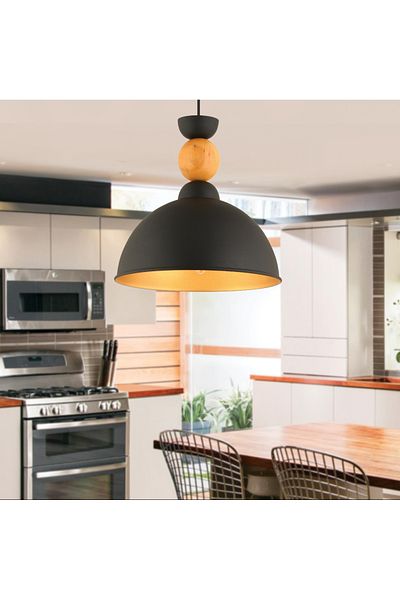 LÂDEN AYDINLATMA Ym-7 Black Chandelier Single Pendant Lamp Living Room Kitchen Hairdresser Cafe Lamp Decorative Lighting Patisserie