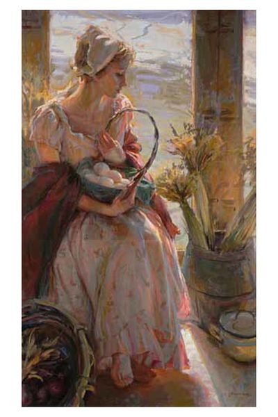 pixartsanat Woman with Egg Basket Pixart Art Diamond Mosaic Painting Diamond Türkiye 40*60