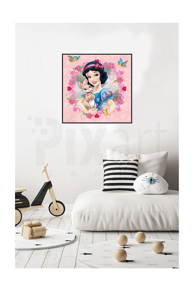 pixartsanat Snow White And Her Bunny Pixart Art Diamond Mosaic Painting Diamond Türkiye 71*71