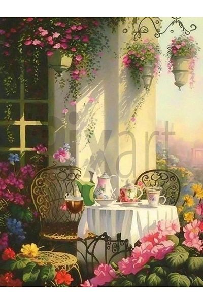 pixartsanat Flower Garden 30 *40cm Pixart Art Diamond Mosaic Painting Diamond Turkey