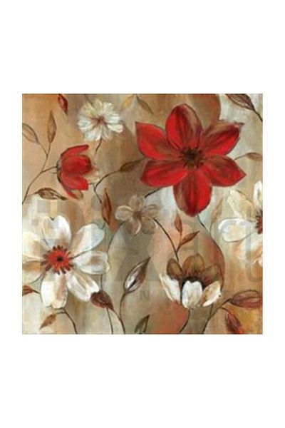 pixartsanat Red White Colored Flowers Pixart Art Diamond Mosaic Painting Diamond Turkey 57*57