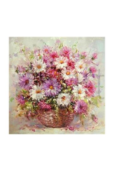 pixartsanat Spring in Wicker Basket Pixart Art Diamond Mosaic Painting Diamond Turkey 58*60