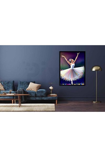 pixartsanat Dancing Ballerina 30*40cm Pixart Art Diamond Mosaic Painting Diamond Turkey