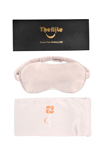 thenile Sertifikalı %100 Saf Ipek Uyku Maskesi Açık Pembe - Seyahat Taşıma Kı...