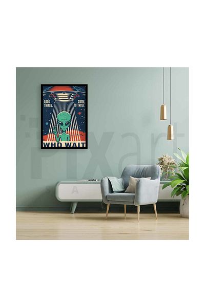 pixartsanat Alien Retro Poster Pixart Art Diamond Mosaic Painting Diamond Turkey 40*60