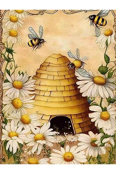 pixartsanat Beehive 30x40 PixArt Art Diamond Mosaic Painting Diamond Turkey