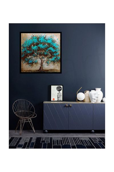 pixartsanat Blue Different Tree Pixart Art Diamond Mosaic Painting Diamond Türkiye 71*71