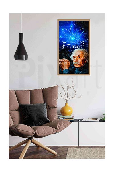 pixartsanat Albert Einstein E=Mc2 Pixart Diamond - Art Diamond Mosaic 41*53 Turkey