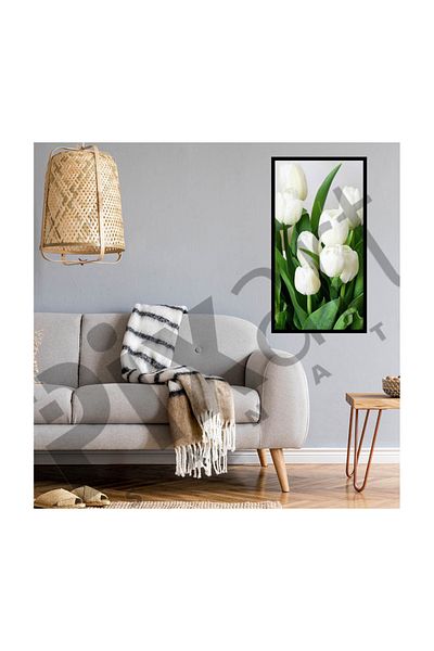 pixartsanat White Tulips Pixart Art Diamond Mosaic Painting Diamond Turkey 33*51
