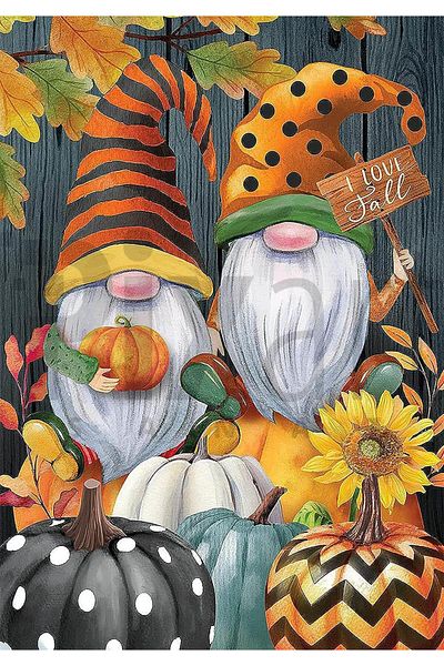 pixartsanat Autumn Gnomes Pumpkins 30 * 40cm Pixart Art Diamond Mosaic Painting Diamond Turkey