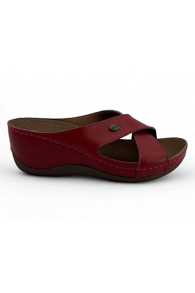 Muya Belle Anatomicalheel Spur Gel Supported Slippers-Burgundy