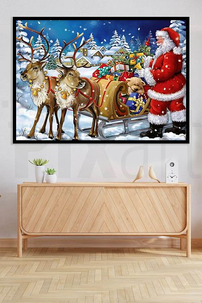 pixartsanat Santa Claus 30*40 PixArt Art Diamond Mosaic Painting Diamond Turkey