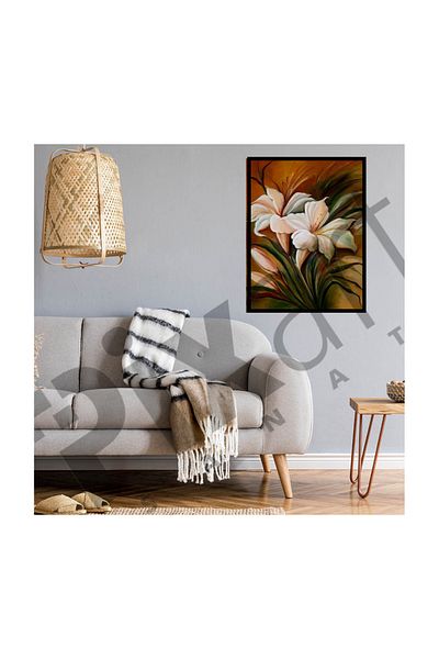 pixartsanat White Lily Pixart Art Diamond Mosaic Painting Diamond Turkey 51*71