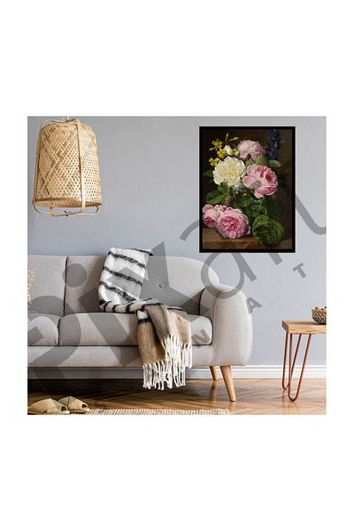 pixartsanat White And Pink Rose Pixart Art Diamond Mosaic Painting Diamond Türkiye 46*66
